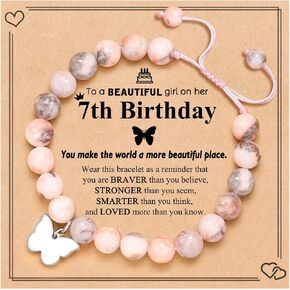 UNGENT THEM 6-18 Year Old Girls Birthday Butterfly Gifts, Butterfly Natural Stone Bracelet for Daughter Granddaughter Niece Teens Girls in Kuwait