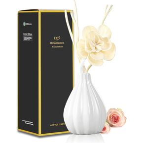 ap airpleasure Reed Diffuser Set, Home Fragrance & Decorative Diffuser, Dried Flower Aromatherapy Oil Set, Oil Diffuser Sticks, Ceramic Bottle 5.07 oz(150ml) /1 Pack (JasmineBouquet)