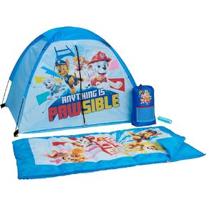 Exxel Outdoors Paw Patrol Kids Camp Set - Tent, Backpack, Sleeping Bag and Flashlight - 4 Piece Indoor/Outdoor Paw Patrol Kids Set,Multi,N-4SLGFL21PAW in Saudi Arabia