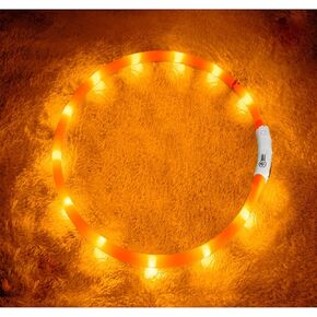 LED Dog Collar,USB Rechargeable Glowing Dog Collars, Light Up Collar Improved Pet Safety &Visibility at Night, 3 Flashing Modes,Water-Resistant Lighted Collar Fits for Small Medium Large Dogs
