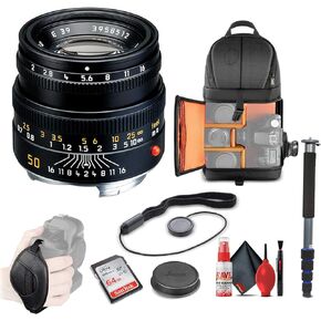 Leica Summicron-M 50mm f/2 Lens (11826) + 64GB Memory Card + Backpack + Full Size Monopod + Cleaning Set + Cap Keeper + Hand Strap in Kuwait