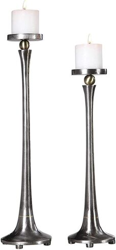 Uttermost 18994 Aliso - حامل شموع 23 بوصة (مجموعة من 2)، لمسة نهائية طبيعية/ذهبية، 5.25 بوصة عرض × 23 بوصة ارتفاع × 5.25 بوصة عمق in Kuwait