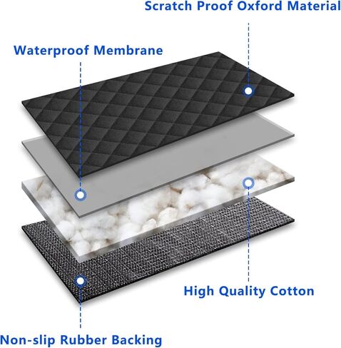 Alfheim Dog Car Back Seat Cover, Waterproof Scratchproof Rear Seat Protector with Arm-Rest Opening, Nonslip Durable Washable Dog Travel, Universal fit for Most Cars in Kuwait