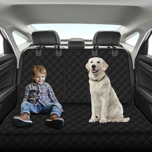 Alfheim Dog Car Back Seat Cover, Waterproof Scratchproof Rear Seat Protector with Arm-Rest Opening, Nonslip Durable Washable Dog Travel, Universal fit for Most Cars in Kuwait