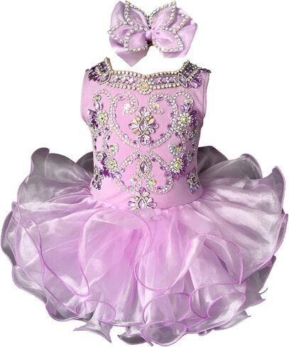 Jenniferwu Pageant Dress Handmade Beaded Dresses Toddler Pageant Princess Dress in Kuwait