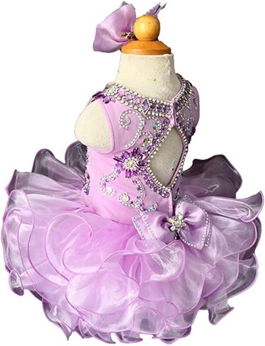 Jenniferwu Pageant Dress Handmade Beaded Dresses Toddler Pageant Princess Dress in Kuwait