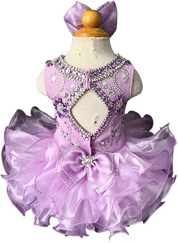 Jenniferwu Pageant Dress Handmade Beaded Dresses Toddler Pageant Princess Dress in Kuwait