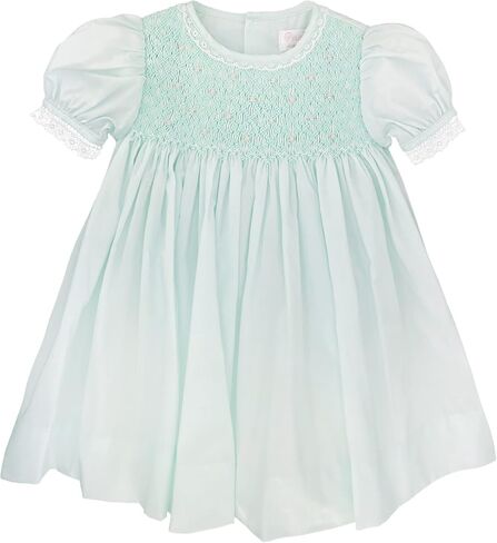 Petit Ami Hand-Embroidered Dress - Smocking and Lace in Saudi Arabia