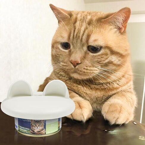 ZooZoo Reusable Food Can Lid Set, Cute Cat-Ear Pet Food Can Lids, (3, 6, 14oz etc.) Universal 1 Fit 3 Standard Size Can Silicone Covers for Cat Dog & Human Can Food, BPA-Free & Dishwasher-Safe, 4 Pack in Kuwait