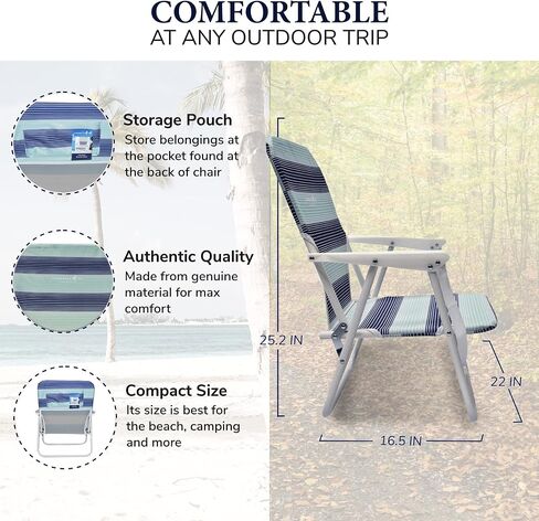 Caribbean Joe Folding Beach Chair, 1 Position Lightweight and Portable Foldable Outdoor Camping Chair with Carry Strap in Kuwait