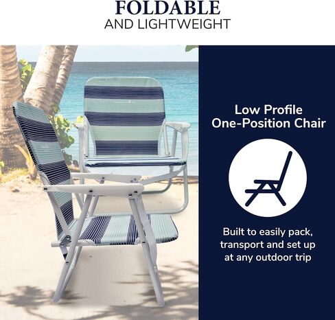 Caribbean Joe Folding Beach Chair, 1 Position Lightweight and Portable Foldable Outdoor Camping Chair with Carry Strap in Kuwait