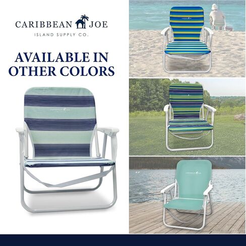 Caribbean Joe Folding Beach Chair, 1 Position Lightweight and Portable Foldable Outdoor Camping Chair with Carry Strap in Kuwait