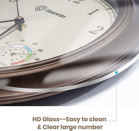 Geevon Vintage 14 "ساعة حائط صامتة غير موقوتة ساعة حائط تناظرية كوارتز مزخرفة تعمل بالبطارية ساعة حائط لغرفة النوم/غرفة المعيشة/المطبخ/ديكور المكتب in Kuwait