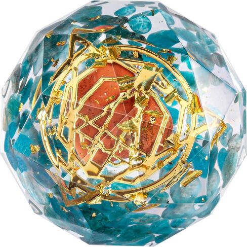Amogeeli نجمة داود رمز Orgone ديكور كريستالي، حجر جيب النخيل أورجونيت الطاقة، الأباتيت الأزرق in Kuwait