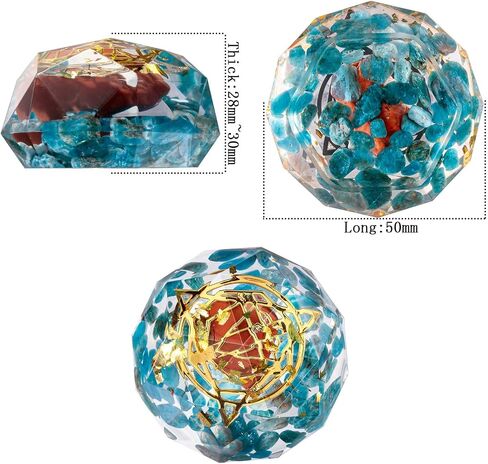 Amogeeli نجمة داود رمز Orgone ديكور كريستالي، حجر جيب النخيل أورجونيت الطاقة، الأباتيت الأزرق in Kuwait