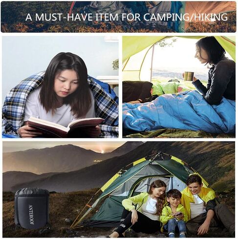 كيس نوم مزدوج لشخصين مع وسادتين للبالغين والمراهقين محمول وخفيف الوزن XL للتخييم والمشي لمسافات طويلة في الهواء الطلق، مطور 2020 in Kuwait