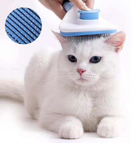 فرشاة تنظيف ذاتية للكلاب والقطط - فرشاة الكلاب المثالية لتساقط الشعر والفراء - مشط للعناية بالكلاب ذات الشعر الطويل والقصير والقطط والأرانب والمزيد، أداة إزالة الشعر، فرشاة للقطط (وردي) in Kuwait