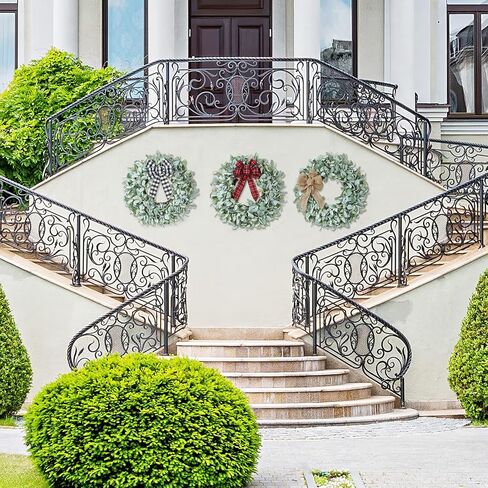 إكليل KuiMen، أكاليل الباب الأمامي، إكليل أذن الحملان مقاس 24 بوصة، ديكورات الممر في الفصول الأربعة، الباب الأمامي، الباب الخلفي، غرفة المعيشة والجدار (أخضر) in Kuwait