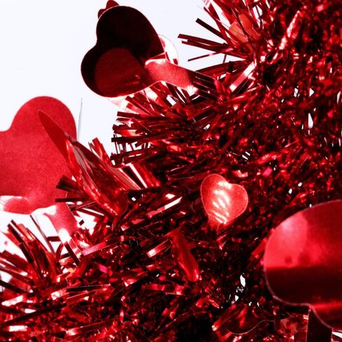 Winlyn 3 Pack Red Valentine Heart Wreaths Tinsel Heart Shaped Wreaths with Foil Hearts Hanging Valentine's Day Wreaths Decorations for Wedding Birthday Party Front Door Wall Window Mantel Décor in Saudi Arabia