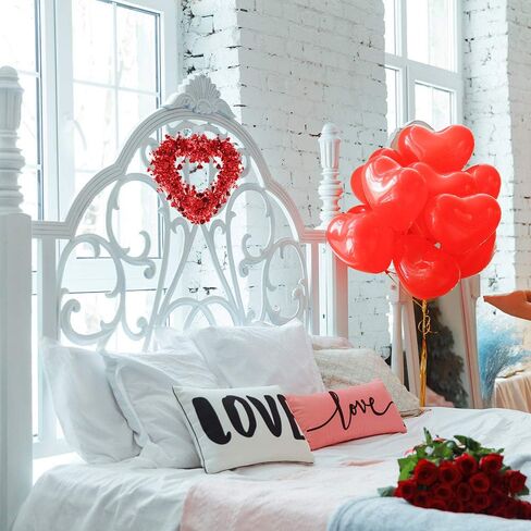 Winlyn 3 Pack Red Valentine Heart Wreaths Tinsel Heart Shaped Wreaths with Foil Hearts Hanging Valentine's Day Wreaths Decorations for Wedding Birthday Party Front Door Wall Window Mantel Décor in Saudi Arabia