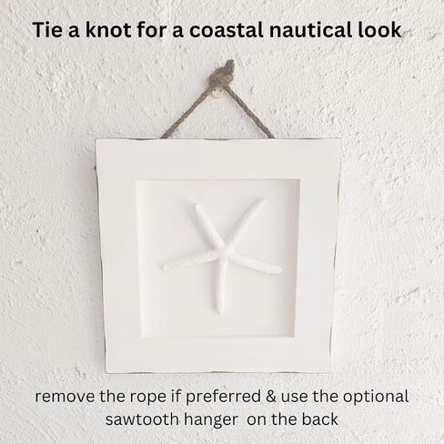 Starfish Beach Wall Decor with Wooden Frame and Nautical Rope - Ideal Ocean Themed Coastal Wall Art for Rustic Coastal Kitchen, Bedroom, Living Room and Beach Bathroom Decor, in Saudi Arabia