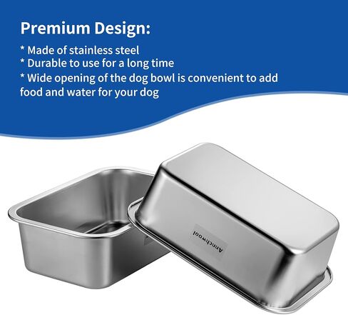 Annchwool Dog Bowls for Large Dogs,2 Pcs Stainless Steel Metal Dog Water Bowl,Food and Water 1.2 Gallon Large Capacity for Big & X-Large Dogs in Kuwait