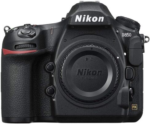 Nikon D850 DSLR Camera (Body Only) (1585) + 64GB Memory Card + Case + Corel Software + 2 x EN-EL 15 Battery + LED Light + HDMI Cable + Cleaning Set + Flex Tripod + More (International Model) (Renewed) in Saudi Arabia