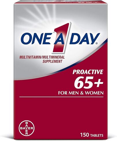 فيتامينات One-A-Day Proactive 65 Plus المتعددة للرجال والنساء، 150 عددًا (عبوة من قطعتين) in Kuwait
