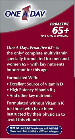فيتامينات One-A-Day Proactive 65 Plus المتعددة للرجال والنساء، 150 عددًا (عبوة من قطعتين) in Kuwait