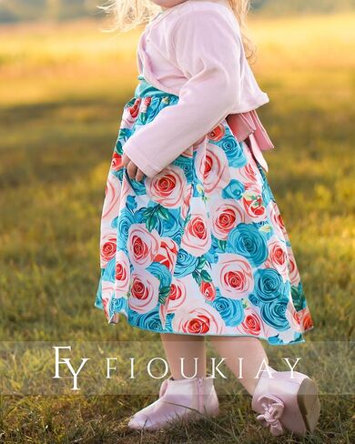 fioukiay Baby Girls Dress and Velvet Cardigan Sets Infant Girls Casual Floral Print Fall Dresses Winter with Headband in Saudi Arabia