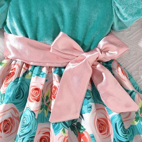 fioukiay Baby Girls Dress and Velvet Cardigan Sets Infant Girls Casual Floral Print Fall Dresses Winter with Headband in Saudi Arabia
