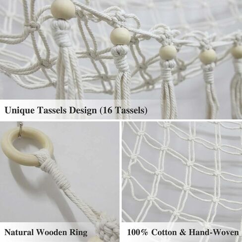 شبكة أو أرجوحة للحيوانات المحشوة مع ضوء LED وخطافات - أرجوحة لعبة تخزين الحيوانات المحشوة للجدار - شبكة كبيرة من القطيفة على شكل زاوية مكرامية، منظم قطيفة معلق من بوهو لديكور غرفة نوم الأطفال (41 × 41 × 57) in Kuwait