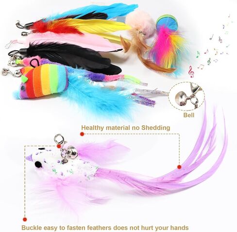 لعبة القطط التفاعلية من تويازووي للقطط الداخلية 2 في 1 لعبة عصا القطط بدون استخدام اليدين لعبة كرة ريش الطيور الطبيعية، لعبة كوب الشفط للقطط لعبة اللعب الذاتي in Kuwait