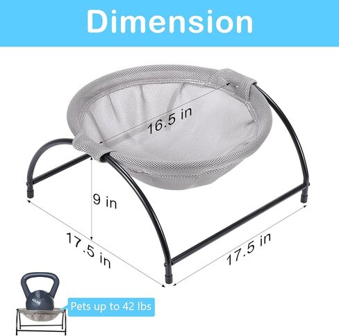SEHERTIWY Cat Bed, Cat Hammock - Elevate Detachable Dog Sleeping Bed, Breathable Hammock Cot, Easy Assembly Washable Pet Supplies for Kitty Puppy Indoor & Outdoor in Kuwait