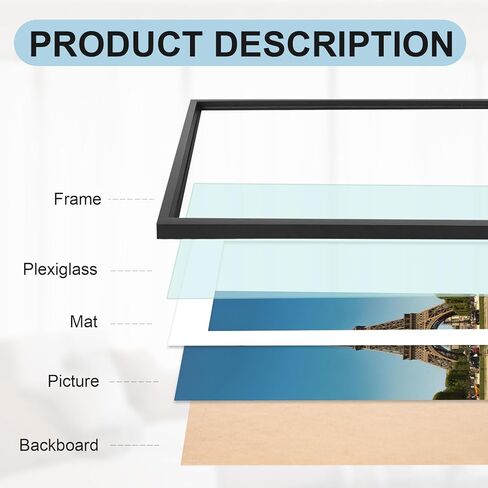 HOMESEVEN 10x30 Frame, 10x30 Panoramic Picture Frame, Solid Wood Poster Frame-Horizontal and Vertical Wall Hanging for Home, Exhibition, Caffe(Natural) in Kuwait