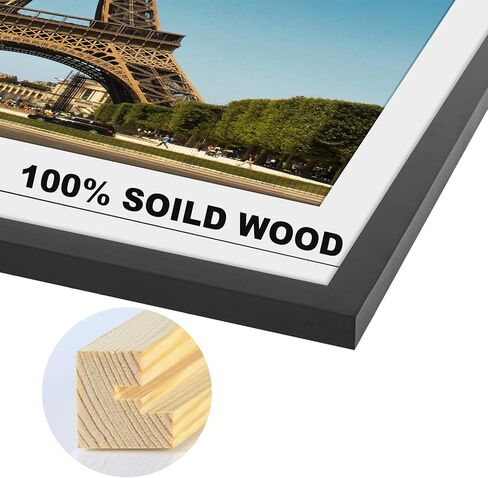 HOMESEVEN 10x30 Frame, 10x30 Panoramic Picture Frame, Solid Wood Poster Frame-Horizontal and Vertical Wall Hanging for Home, Exhibition, Caffe(Natural) in Kuwait