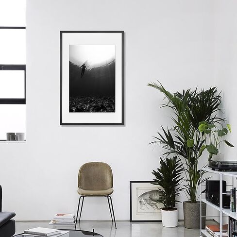 HOMESEVEN 10x30 Frame, 10x30 Panoramic Picture Frame, Solid Wood Poster Frame-Horizontal and Vertical Wall Hanging for Home, Exhibition, Caffe(Natural) in Kuwait