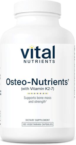 Vital Nutrients Osteo-Nutrients | Vitamin K2-7, Vitamin D, Calcium and Magnesium for Bone Support* | Vegan Supplement | Gluten, Dairy and Soy Free | 240 Capsules in Saudi Arabia