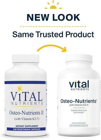 Vital Nutrients Osteo-Nutrients | Vitamin K2-7, Vitamin D, Calcium and Magnesium for Bone Support* | Vegan Supplement | Gluten, Dairy and Soy Free | 240 Capsules in Saudi Arabia
