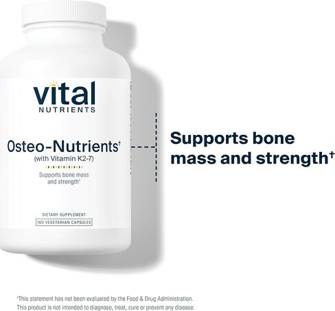 Vital Nutrients Osteo-Nutrients | Vitamin K2-7, Vitamin D, Calcium and Magnesium for Bone Support* | Vegan Supplement | Gluten, Dairy and Soy Free | 240 Capsules in Saudi Arabia