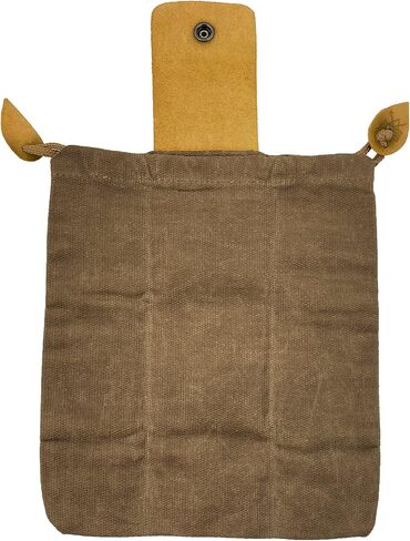 Weatherproof Leather, Foraging Pouch (Collapsible) for Hiking Handmade from Waxed Canvas & Suede Leather - Fatigue in Saudi Arabia