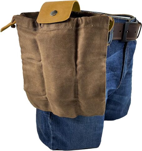 Weatherproof Leather, Foraging Pouch (Collapsible) for Hiking Handmade from Waxed Canvas & Suede Leather - Fatigue in Saudi Arabia