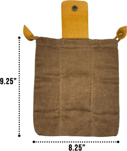 Weatherproof Leather, Foraging Pouch (Collapsible) for Hiking Handmade from Waxed Canvas & Suede Leather - Fatigue in Saudi Arabia