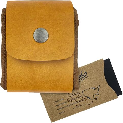 Weatherproof Leather, Foraging Pouch (Collapsible) for Hiking Handmade from Waxed Canvas & Suede Leather - Fatigue in Saudi Arabia