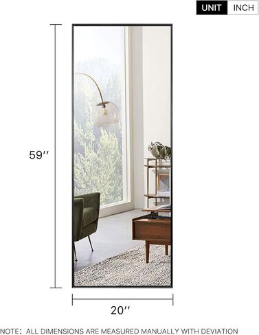 NeuType 71"x24" Unbreakable Full Length Mirror, Shatterproof Mirror for Kids, Glassless Nano Film Mirror Full Length, Big Mirror for Bedroom Living Room Home Gym Lightweight Mirror Hanging or Leaning in Saudi Arabia