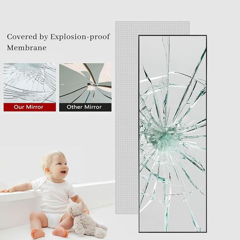 KIAYACI Oversized Full Length Mirror Floor Wall Mirror Leaning Large Wall Mounted Mirror Horizontal/Vertical Bedroom Mirror Dressing Mirror Aluminum Alloy Thin Frame (Grey, 71"x32") in Kuwait