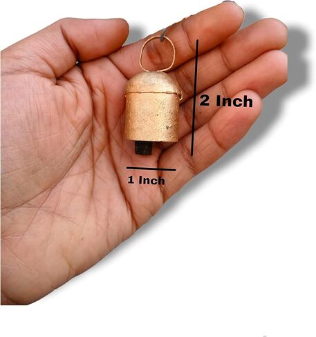 اجراس بقرة معدنية نحاسية بلمسة نهائية ريفية للتعليق على الباب جرس مزدوج الغطاء للكريسماس in Kuwait