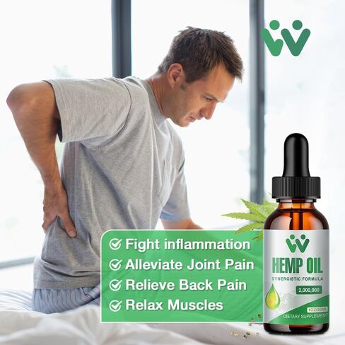 قطرات زيت القنب عالية الفعالية - 2,000,000 أقصى قوة عضوية مزروعة في الولايات المتحدة الأمريكية - صبغة القنب الطبيعية - مستخلص C02، نباتي، غير معدل وراثيًا، عبوة من 2 in Kuwait