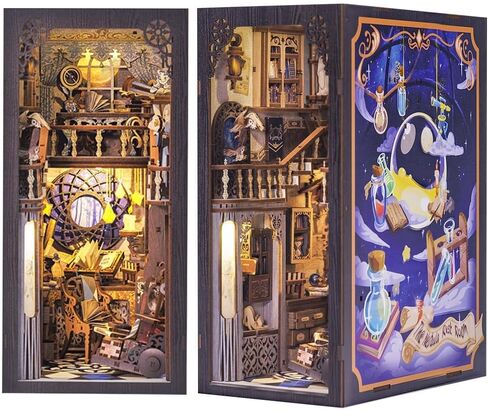 مجموعة زوايا الكتب التي يمكنك صنعها بنفسك - نهايات الكتب المزخرفة مع ضوء LED، زخرفة العناصر السحرية، غطاء مقاوم للغبار للبالغين - رف الألغاز النموذجي - ديكور منزلي رائع - مجموعة كتب يمكنك صنعها بنفسك in Kuwait