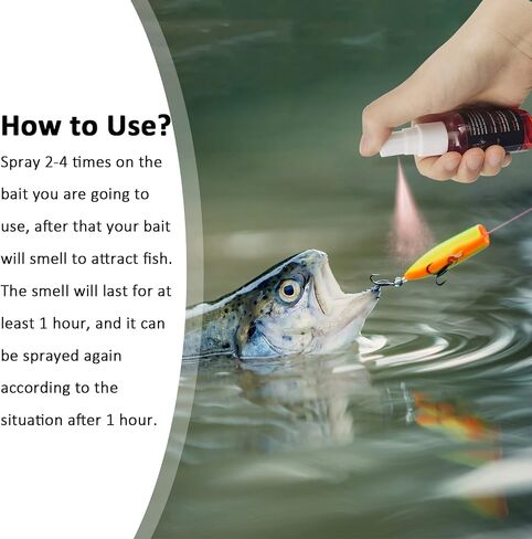 EUPHENG Fish Attractant Spray, for Fishing Bait or Lure, Ultimate Year-Round Effective, Add Active Amino Acids to Enhance Smell and Attract Bites, Suitable for Multi Fish and Fishing Styles in Saudi Arabia